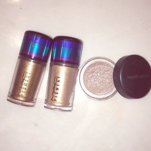 MAC and bare minerals pigment trio